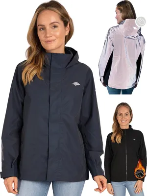 Produktbild von Valkental® Reflektierende & Wasserdichte 3in1 Jacke Damen [Fleece Zipp-In & Verstaubare Kapuze] Geeignet als Winterjacke, Regenjacke & Fahrradjacke