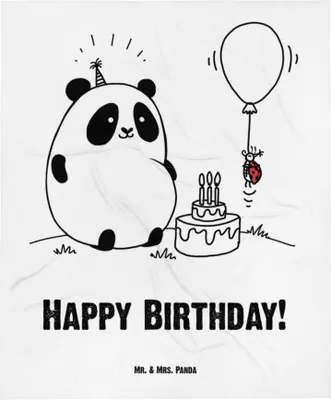 Produktbild von Mr. & Mrs. Panda Schlummerdecke Panda Geburtstag - Weiß - Geschenk, Fleecedecke, Erstlingsdecke, Babydecke, Kinderdecke, Plaid
