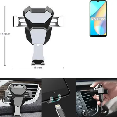 Produktbild von K-S-Trade Lüftungshalterung kompatibel mit Blackview OSCAL C20 Pro kompakte Handy-Halterung Lüftungsschlitz Lüftungsgitter Autohalterung KFZ