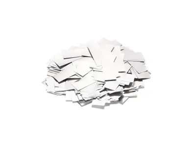 Immagine prodotto di Coriandoli metallici rettangolari 55x18 mm, bianchi, 1 kg