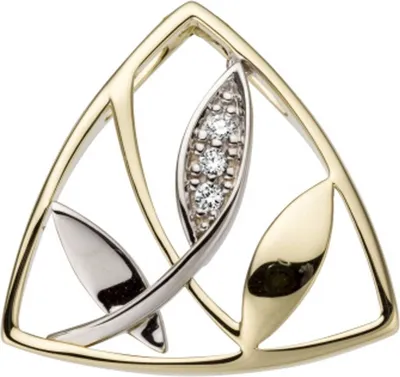 Produktbild von JOBO Anhänger 585 Gold Gelbgold Weißgold bicolor 3 Diamanten Brillanten 0,03ct.