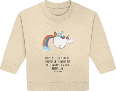 Produktbild von Mr. & Mrs. Panda Organic Baby Pullover Einhorn Fliegendes Pferd 24. - 36. Monat - Natural Raw - Geschenk, Regenbogen, Spielen, Glitzer, Unicorn, Realität, Bullover