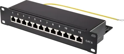 Produktbild von Renkforce Netzwerk-Patchpanel 254 mm (10) CAT 6 1 HE Bestückt