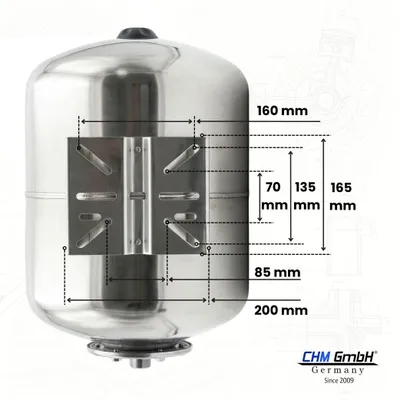 Produktbild von CHM GmbH® 100 L Membrankessel Edelstahltank, Druckbehälter,  Druckkessel 10 Bar Hauswasserwerk
