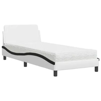 Produktbild von vidaXL Bett mit Matratze "Dover" Weiß und Schwarz 80x200 cm Kunstleder