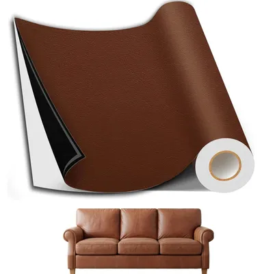 Produktbild von Selbstklebendes Kunstleder-Reparaturset - Zur Reparatur von Möbeln, Sofas und Autositzen - 60 x 137 cm - Braun