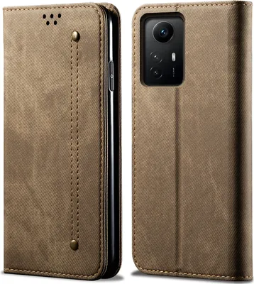 Obrázek produktu pro Redmi Note 12S Pouzdro, Kožené Peněženkové Pouzdro s Magnetickým Uzavíráním a Stojánkem pro Xiaomi Redmi Note 12S Khaki