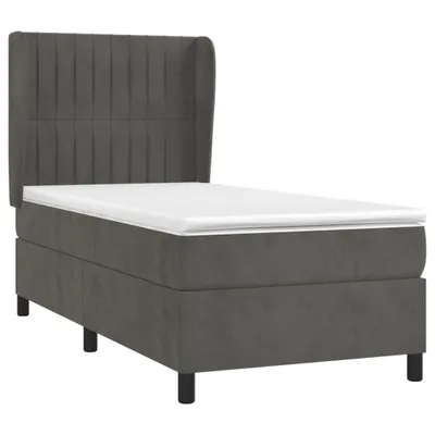 Produktbild von vidaXL Boxspringbett mit Matratze Dunkelgrau 80x200 cm Samt