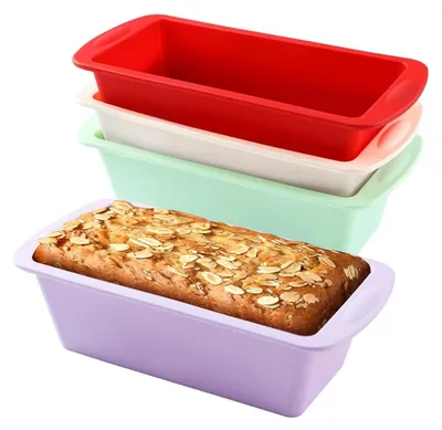 Zdjęcie produktu dla Silikonowa forma do pieczenia chleba z powłoką nieprzywierającą, zestaw 4 - forma do pieczenia ciast i chleba