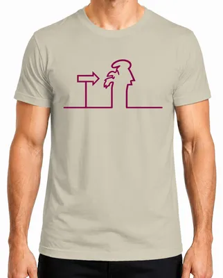 Imagen del producto de Camiseta para hombre, diseño "Linea Balum Osvaldo Zeichentrick Strichmännchen Cavandoli", color natural, talla S