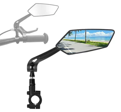 Immagine prodotto di Specchietto retrovisore per bicicletta, lato destro, rotazione a 360°, pieghevole, universale, senza distorsioni, facile da montare