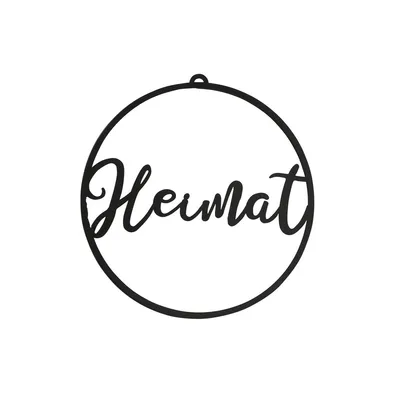 Produktbild von 1 x Wanddekoration / Schild Metall  Heimat, Willkommen, Zuhause Ø 38 cm schwarz