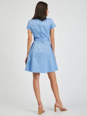Produktbild von Blaues Damen Tupfenkleid mit Gürtel ORSAY - 36