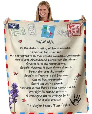 Zdjęcie produktu dla Koc flanelowy miękki dla mamy prezent na urodziny boże narodzenie