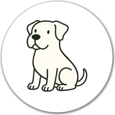 Produktbild von Huuraa Aufkleber Dogo Argentino Comic Dogo 10cm rund Sticker Geschenkidee