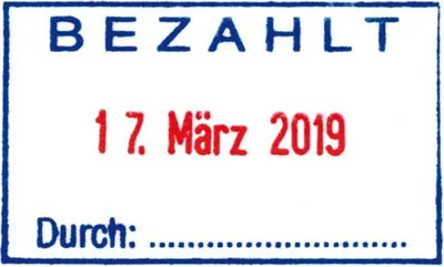 Produktbild von Stempel Printy Bezahlt/durchTrodat 4750 40x23mm Packung mit 10 Stück