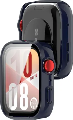 Produktbild von Schutzhülle mit Glas für Huawei Watch Fit 4, Bizon Case Watch Adamo, Blau