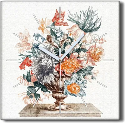 Produktbild von Coloray Hodiny Unikátní 30x30 cm  Tiché hodiny Pro obývací pokoj a kuchyň Nástěnné hodiny Plátno Černé ručičky hodin - sázet květiny