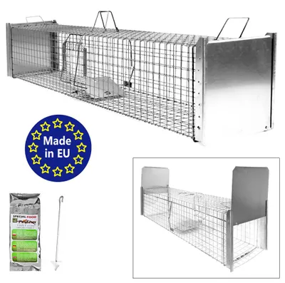 Produktbild von Petigi Tierfalle Lebendfalle für kleine bis mittelgroße Tiere wie Maus, Katze, Marder, Fuchs, Otter, Kaninchen, Modell: , Größe / Modell:Stable 3 (150 x 34 x 34 cm)