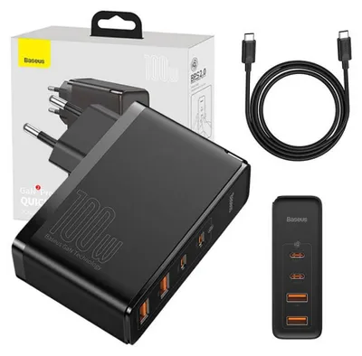 Image de Baseus GaN2 Pro Chargeur rapide 100W USB / USB Type C Quick Charge 4+ Power Delivery Noir (CCGAN2P-L01)