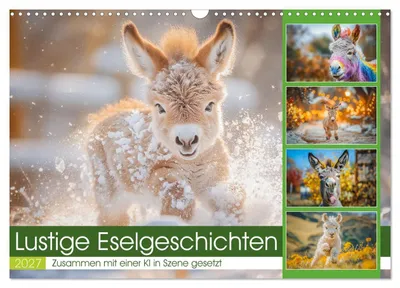 Produktbild von Lustige Eselgeschichten (Wandkalender 2027 DIN A3 quer), CALVENDO Monatskalender