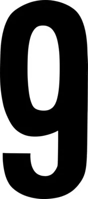 Produktbild von Klebeziffer "9" schwarz 100 mm