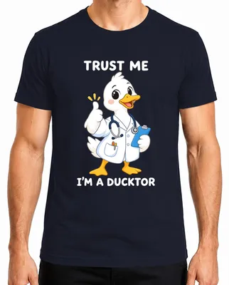 Imagen del producto de Camiseta para hombre, diseño "Confía en mí, soy un patoctor", marca Lustig Ente Arzt Doktor, color azul marino, talla M