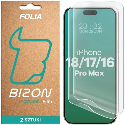 Produktbild von Folia hydrożelowa na ekran Bizon Glass Hydrogel Front do iPhone 16 Pro Max, 2 sztuki
