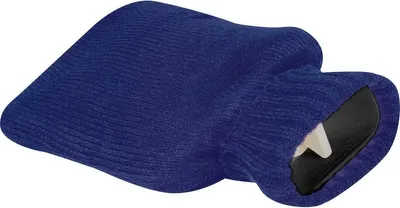 Produktbild von Wärmflasche mit Strickummantelung / Farbe: blau