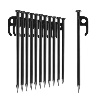 Produktbild von com-four® 12x Zelt-Heringe aus Stahl - Lange und robuste Erdnägel für Camping und Outdoor - ideal für normalen und harten Boden - 20cm
