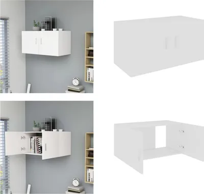 Obrázok produktu pre vidaXL Nástenná skrinka biela 80 x 39 x 40 cm Materiál na báze dreva - Nástenná polica - Nástenné police - Nástenné skrinky