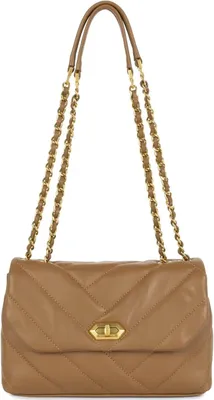 Immagine prodotto di Borsa Lancaster con patta in pelle morbida trapuntata color cammello