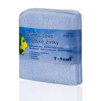 Produktbild von T-Tomi Bambuswaschlappen 4er-Set blau