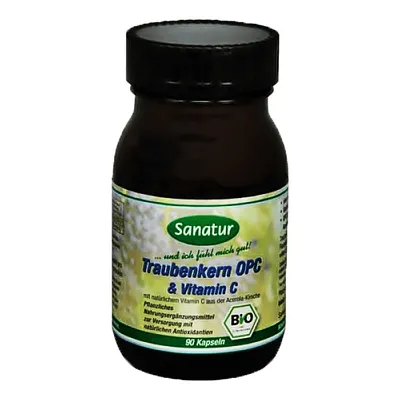 Produktbild von Sanatur Traubenkern OPC | 90 Kapseln | mit Polyphenolen & Vitamin C | vegan