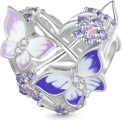 Produktbild von Gnoce Charm Schmetterling Herz Silber HFC218