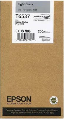 Produktbild von Epson Tintenpatrone light schwarz T 653 200 ml T 6537
