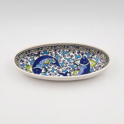 Zdjęcie produktu dla Plat oval Poissons Bleus - L 30 cm