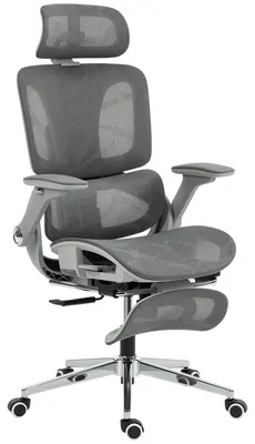 Productafbeelding van HOMCOM Ergonomische bureaustoel, mesh-kantoorstoel met lendensteun, grijs