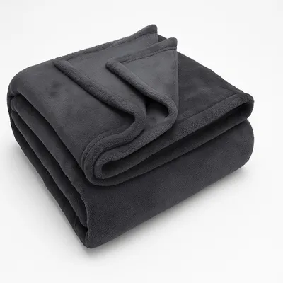 Produktbild von Betz Kuscheldecke Flauschig Sofa Fleecedecke Teddy - Wohndecke XXL Warm Sofadecke Decke Couch Größe 150x200 cm Farbe anthrazit Grau