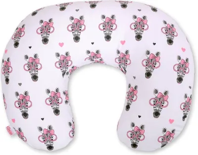 Immagine prodotto di Cuscino per l'allattamento, cuscino per la gravidanza, supporto ergonomico - 100 % cotone - zebre rosa