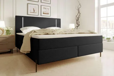Produktbild von 99rooms Favon Boxspringbett Strukturstoff NEVE Schwarz 200x200 cm