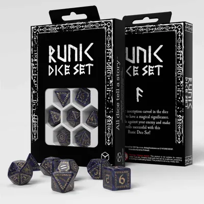 Image de Jeu de dés "Runic" aux couleurs bleu et or