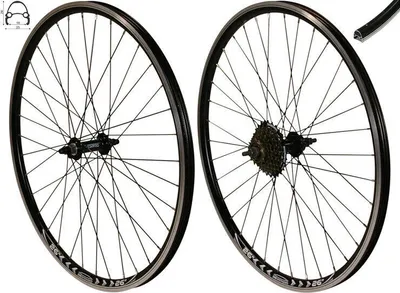 Produktbild von REDONDO 26 Zoll Laufrad Set Hinterrad Vorderrad 26" Felge Schwarz + 7-fach Kranz
