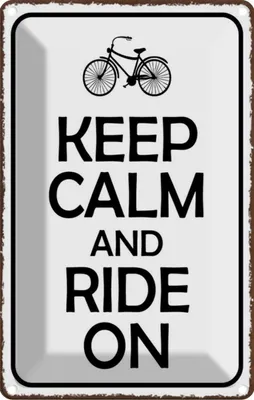 Produktbild von vianmo Blechschild 18x12 cm Keep Calm and Ride on Yoga