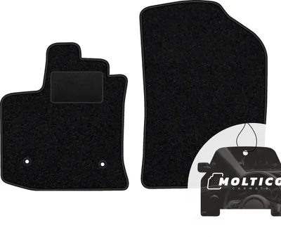 Produktbild von moto-MOLTICO Vorne Fußmatten Auto Velours Autoteppiche Schwarz Automatten Set 2-teilig passend für Dacia Dokker 2012-2022