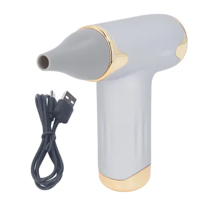 Image de Mini sèche-cheveux électrique ZELURXX 60 W, 4 vitesses, sans pales, batterie 1100 mAh, souffleur à main, convient pour sécher les poils d'animaux, 9 x 3,5 x 12,5 cm