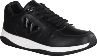 Produktbild von Wellbe Brisbane Herren-Sneaker, Black/White, Leder, Wechselfußbett - Herrenschuhe Sneaker / Schnürschuh, Schwarz, leder