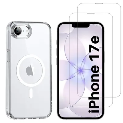 Produktbild von Hülle mit Magnetring für iPhone 17e und 2 Schutzfolien aus gehärtetem Glas Phonillico®