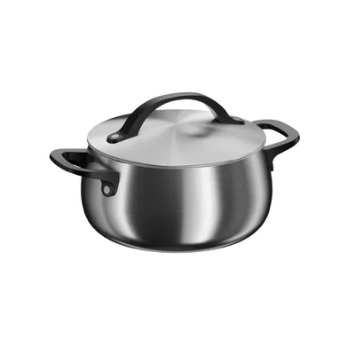 Produktbild von BergHOFF Home Kochtopf 20 cm Edelstahl mit Deckel, 3,7 l, für alle Herdarten, Smokey Black