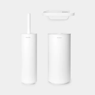 Zdjęcie produktu dla Brabantia - Zestaw 3 akcesoriów toaletowych MindSet Mineral Fresh White